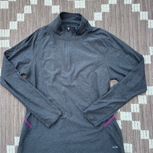 C9 by Champion Women's Long Sleeve Tee - Dark Gray with Pink Accents